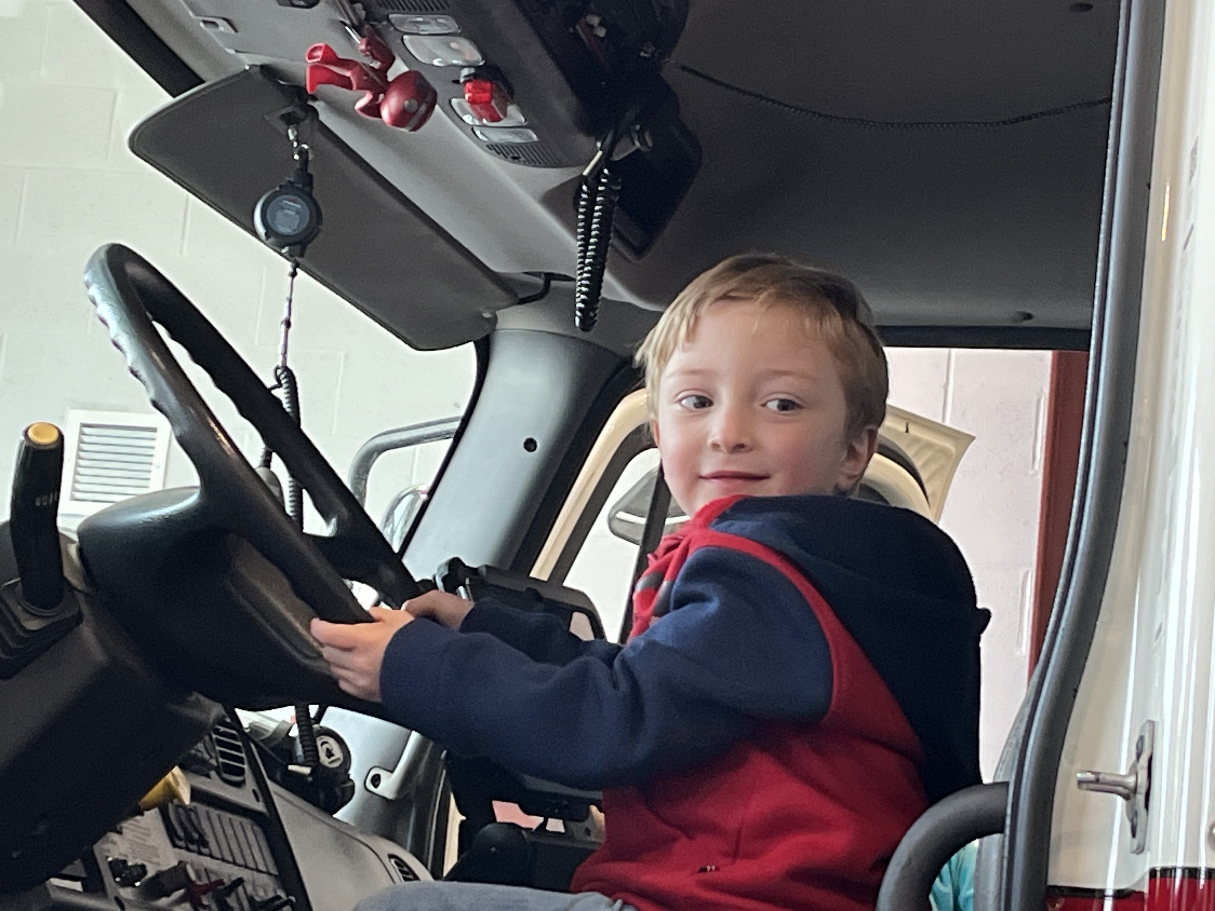 boy in truck