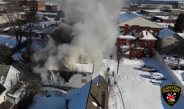 Video: Canton FD Crew Battles House Fire in the City